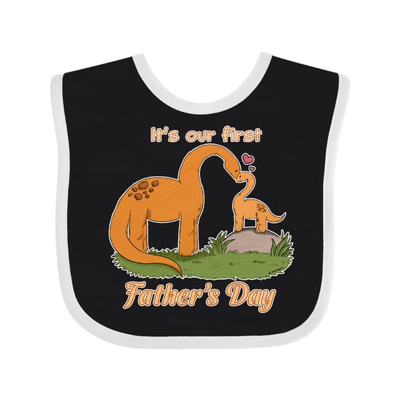 Inktastic It's Our 1st Father's Day Brontosaurus Family Boys or Girls Baby Bib
