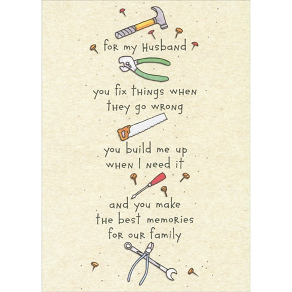 RSVP You Fix Things, Build Me Up, Make the Best Memories Father's Day Card for Husband