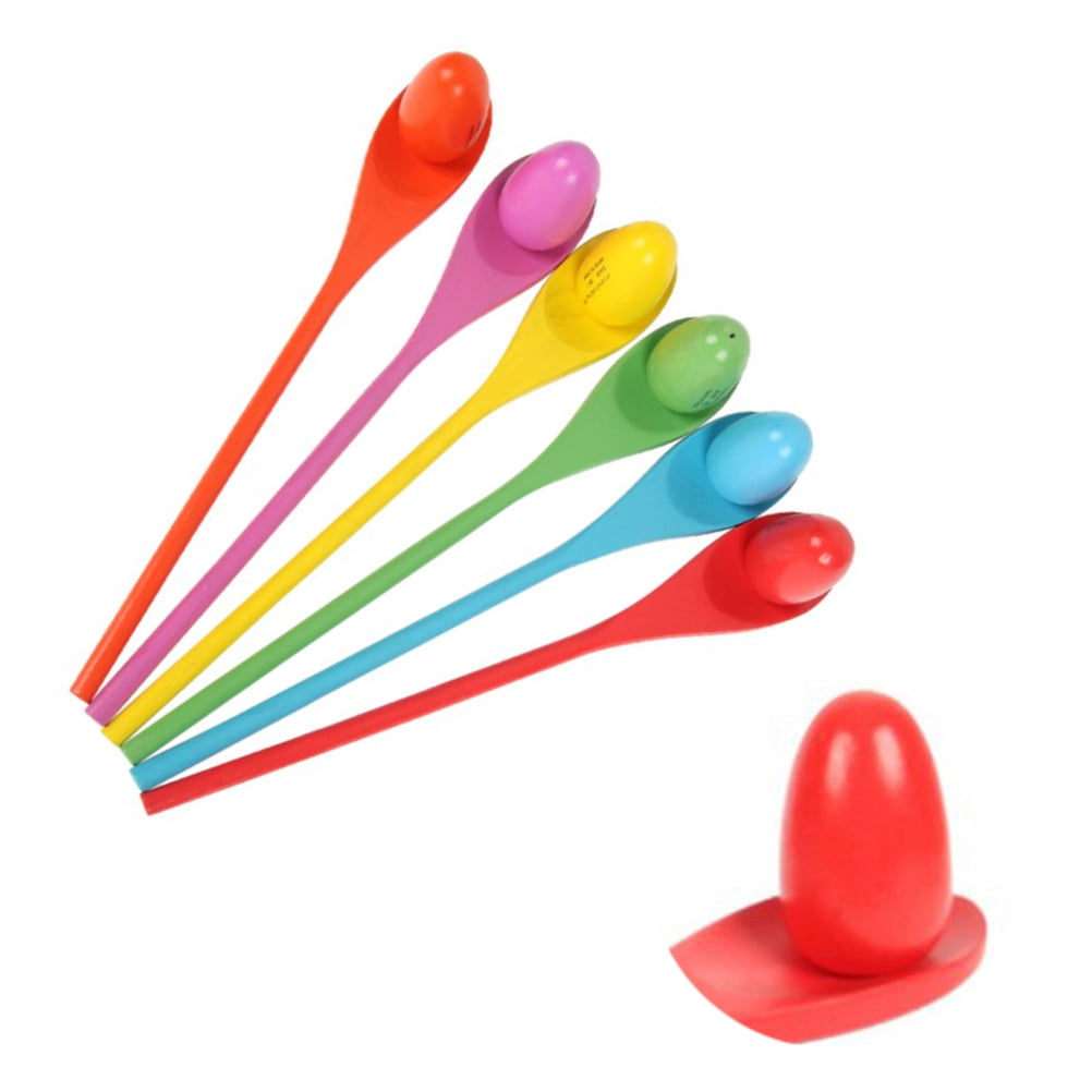 Jeu De Course D’œufs Et Cuillères – 4 Pièces – Plastique Et Tissu – Équilibrage – Extérieur, Maternelle, Pâques