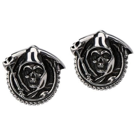 Sons of Anarchy Stainless Steel Grim Reaper Gunsickle Cuff Links