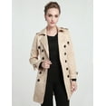 thumbnail image 2 of Camii Mia Women's Double Breasted Trenchcoat Windbreaker Coat Outwear, 2 of 8