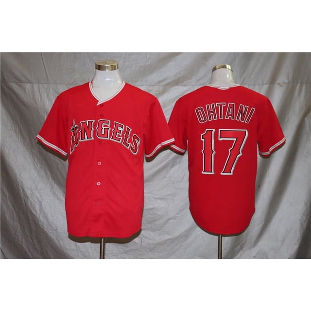 Angels Jersey Uniform Baseball Uniform 27#17 Fan Elite Baseball Uniform Button T-Sleeve Sports Shirt