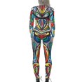thumbnail image 2 of Women Abstract Jumpsuit Costume Catsuit Halloween Fancy Dress ( Red), 2 of 3