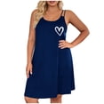 thumbnail image 3 of Meichang Women's Plus Size Nightgown Sleeveless Adjustable Spaghetti Strap Sleepwear Heart Print Loose Fit Sleepdress Soft Comfy Loungewear Cami Night Gown, 3 of 7