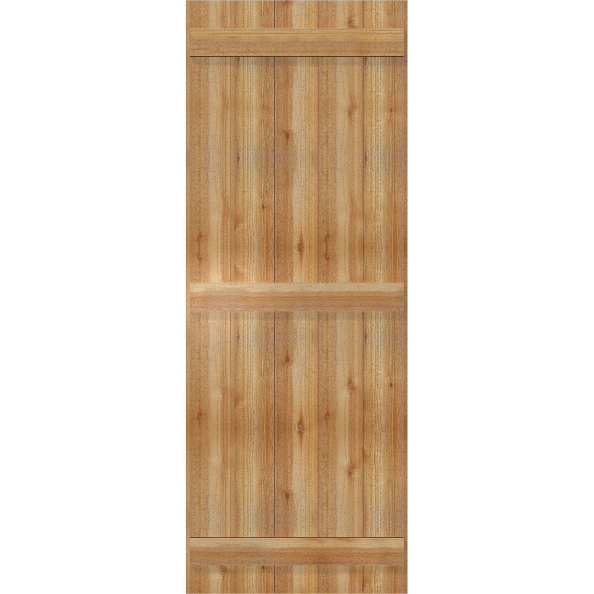 26 7/8"W x 72"H TimberCraft Five 5 3/8" Boards Joined Board-n-Batten Shutters, Rough Sawn Western Red Cedar (Per Pair)