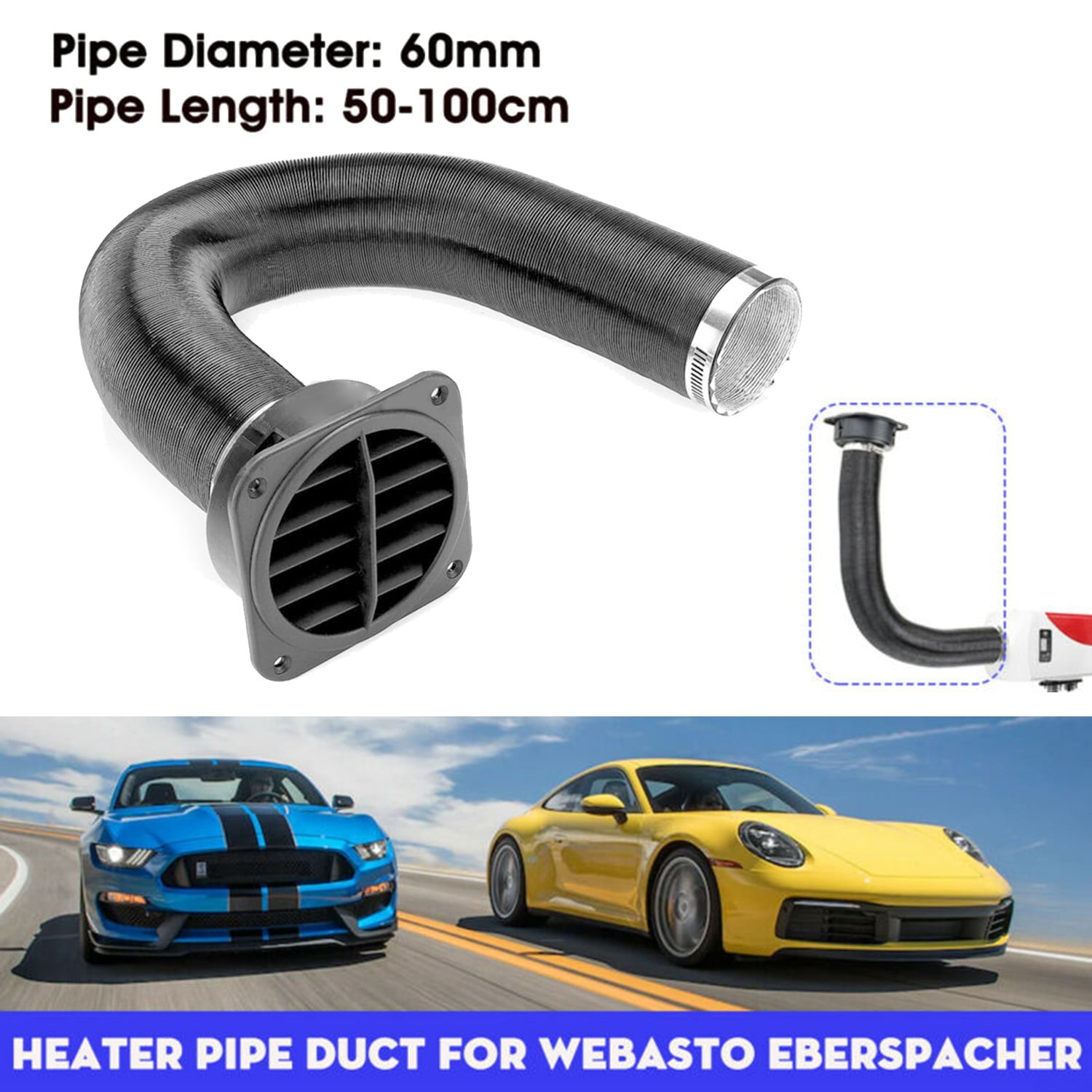 WEBASTO or EBERSPACHER heater 60mm duct Air Outlet open and rotatable9012294A 