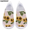 thumbnail image 1 of Doginthehole - Zapatos planos informales con diseño de moda para mujer, diseño artístico de girasol, estampado 3D, zapatos de enfermería, zapatos de malla transpirable, 1 of 5