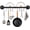24 Inch, variant on 36 Inch Industrial Pipe Pot Pan Rack, Heavy Duty Wall Mounted Rail with 14 Removable S Hooks, Space Saving Kitchen Organizer and Utensils Hanger for Cookware, , Matte Black