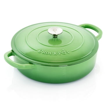 2-in-1 Enameled Cast Iron Cocotte Double Braiser Pan with Grill Lid 