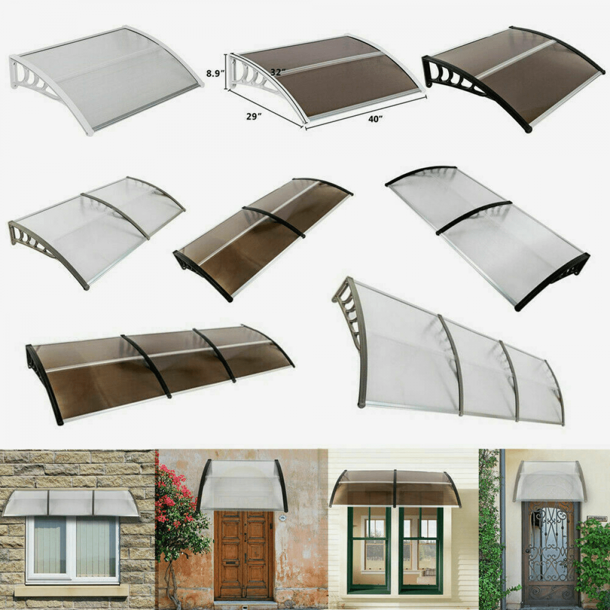 Goorabbit Door Awnings | Window Awning Modern Cover Front Door Outdoor Patio Canopy Sun shetter | Polycarbonate Door Awning for Outdoor Patio(118 Goorabbit Door Awnings | Window Awning Modern Cover Front Door Outdoor Patio Canopy Sun Shetter | Polycarbonate Door Awning For Outdoor Patio(118