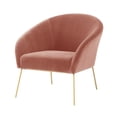 thumbnail image 3 of Chaise d'Appoint en Velours Nicole Miller Style Tonneau, Blush/or, 3 of 10