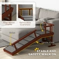 thumbnail image 4 of PawHut Wooden Dog Ramp for Large Dogs, 49" Long, with Non-slip Rug, Removable Guardrails for Couch, Bed, Brown, 4 of 7