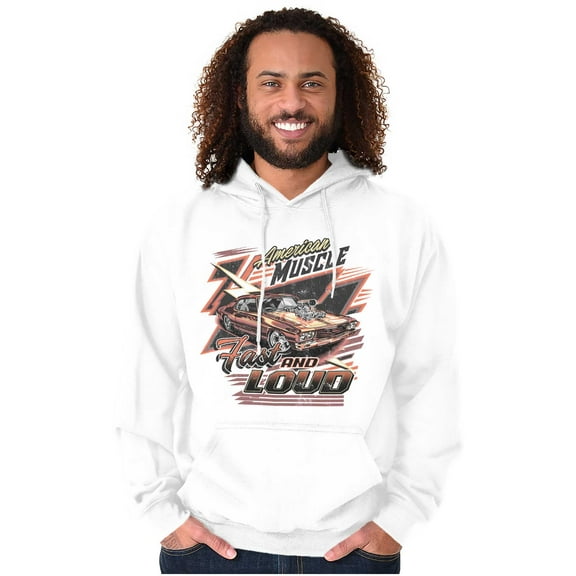 American Muscle Fast and Loud Racecar Unisex Plus Fleece Graphic Hoodie Brisco Brands 2X