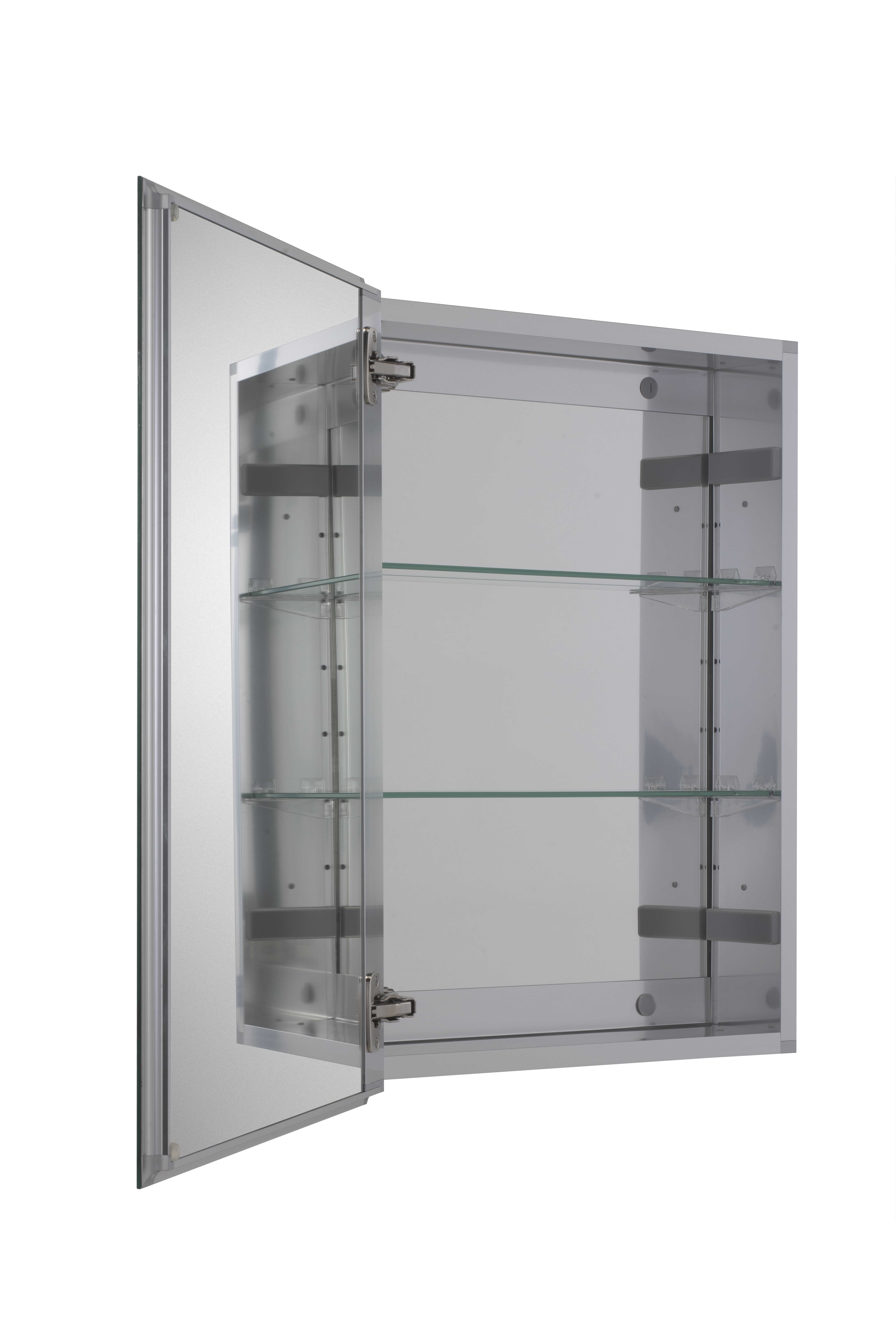 Croydex Hartford Single Door Aluminium Medicine Cabinet with Easy to Fit Bracket (20x26in)