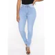 thumbnail image 4 of Pantalones vaqueros ajustados y elásticos para mujer, a la moda de cintura alta pantalón de mezclilla, informal, para ir a la oficina, para las cuatro estaciones, 4 of 5