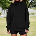 thumbnail image 4 of Womens Casual Tops Women's Solid Sweatshirt Women's Casual Long Sleeve Hooded Sweatshirt Solid Color Pullover Fashion Hoodie For Daily Wear Comfortable Loungewear, 4 of 7