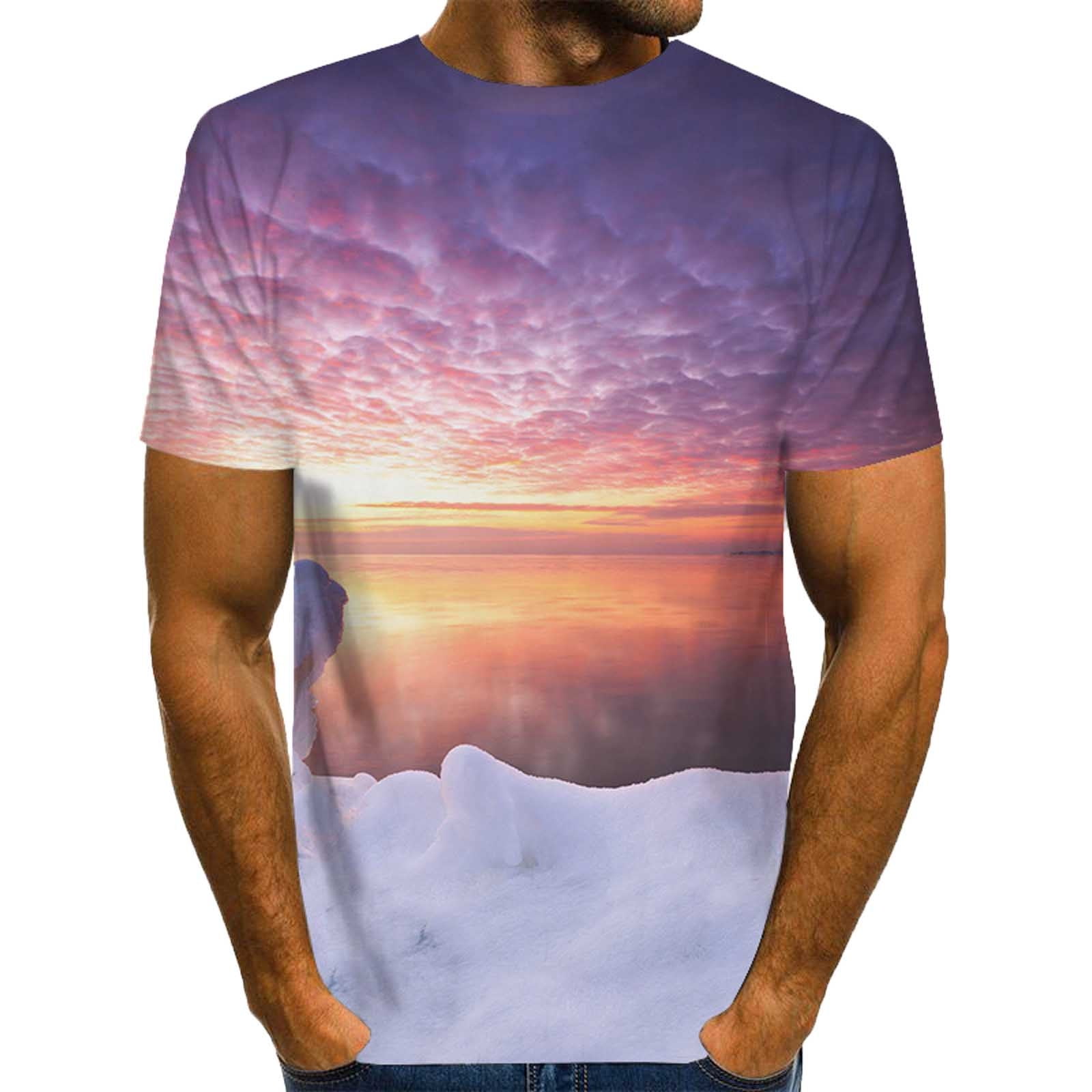 Mens Novelty 3D Pattern Summer Graphic Short Sleeve T Shirts for Men