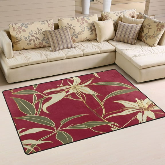 Christmas Theme Flowers Soft Polyester Area Rug 31''x20'', Non Slip, Memory Foam, Water Absorbent