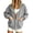 Gray, variant on Women Oversized Sweatshirt Cardigan, Button Down Open Front Coat with Patch Pockets, Cozy Casual Jacket for Early Fall, Office Travel Wear