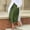 Green, variant on Women Solid Color Casual Elastic Waist Pocket Pleated Fashionable Wide Leg Cropped Pants