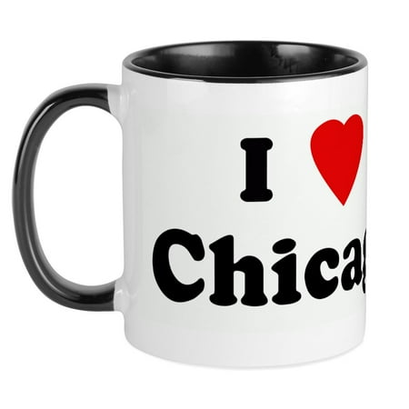 

CafePress - I Love Chicago Mug - Ceramic Coffee Tea Novelty Mug Cup 11 oz
