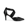 thumbnail image 3 of BLISSFUL STEP Women's Slouches Cross Strap Pointed Toe Stiletto Heels Pumps, 3 of 7