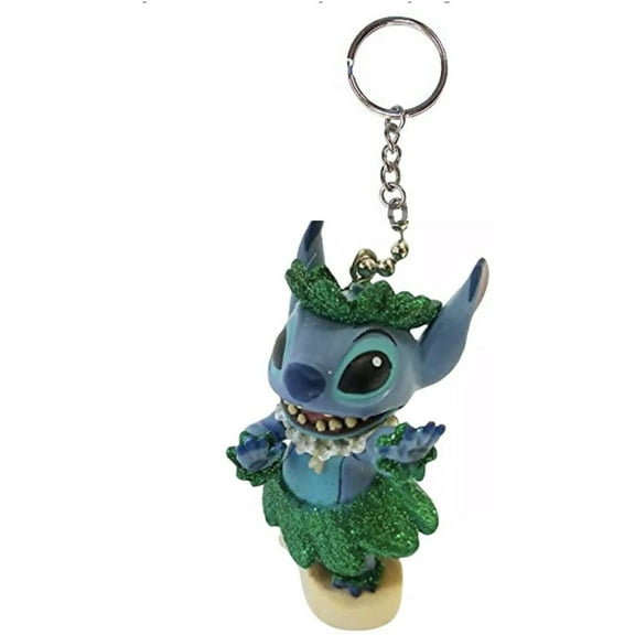Lilo & Stitch Hawaiian Hula Green Key Ring Keychain 3” PVC Figure Ornament Charm