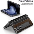thumbnail image 5 of Case for Samsung Galaxy Z Fold 5 with Stylus & S Pen Holder, Kickstand Alloy CD Camera Protector Vintage Classic Leather Mil-Grade Protection Anti-Scratch Shockproof Protective Case, Coffee, 5 of 7