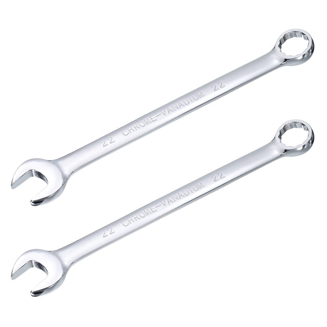2packs 22mm Combination Wrench with Offset 12-Point Box End and Angled Open End