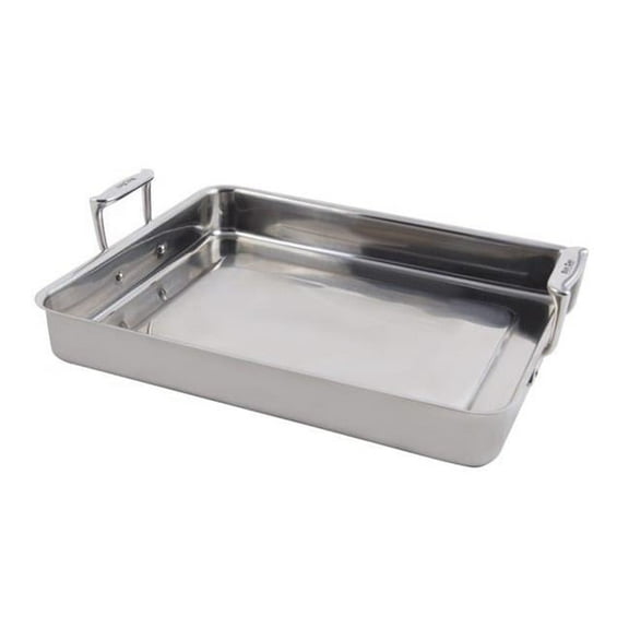 Bon Chef 60012 14.75 x 12 x 2.25 in. Cucina Stainless Steel Large Food Pan with Handles, 5 quart