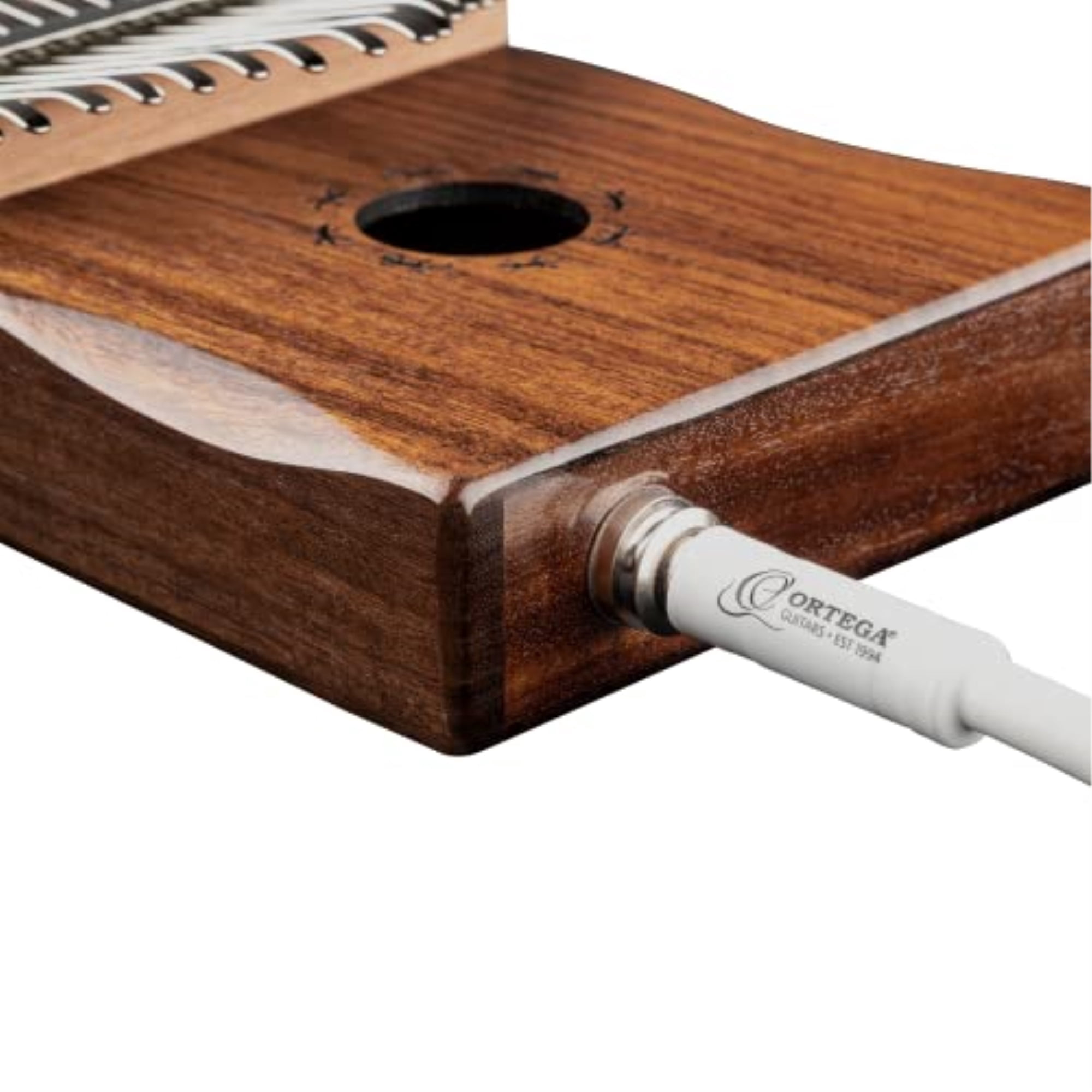Solid Wood 17 Key Kalimba - C Major - Top Soundhole - Built-In Passive Pickup - withCover Bag, Tuning Hammer, Polish Cloth & Deluxe Case
