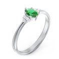 thumbnail image 3 of Birthstone Oval Ring with Shoulder Accents - Emerald (May), 3 of 5