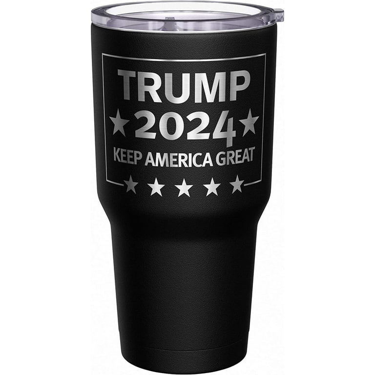 Trump 2024 Tumbler  Black and White Tumbler – Vinyl Chaos Design Co.