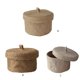 thumbnail image 3 of Cesta de almacenamiento de yute de escritorio, cestas tejidas a mano, bolsa de hilo de aguja, contenedor de cosméticos multiusos para decoración de oficina, rejilla grande con cubierta Feliz Sencillez, 3 of 5