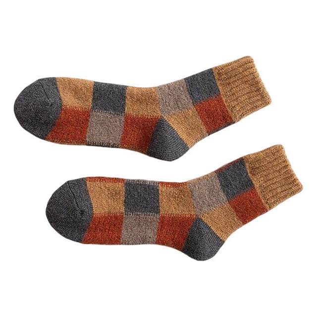 Minnieouse 1 par de calcetines de otoño para hombre con patrón a cuadros, calcetines de tubo medio para eventos de fiesta, calcetín de diseño Medias Amarillo Minnieouse AP013104-02