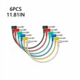 thumbnail image 1 of 6 Pieces Effect Pedal Cable Connection Electric Bass Electric Bass Cords Musical Stringed Audio Wire Line Replacement Repair Metal Connector Part 30CM, 1 of 1
