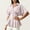 Red, variant on Collared Blouses for Women Dressy Casual Pink Button French Chic Elbow-Length Tops Retro Vintage Striped Blouses & Tops Pink,S