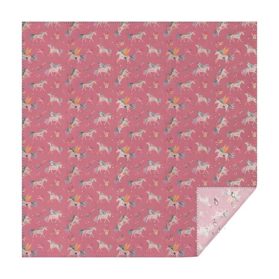 Pink Unicorn Pattern Square Tablecloth,Waterproof Square Table Cover,Wipeable Spillproof Washable Table Cover for Home Kitchen Party Decor 42"X42"(107x107cm)