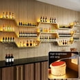 thumbnail image 5 of Yucurem 3-Tier Wall Mounted Wine Rack with LED Lights, 47.2" Metal Floating Bar Shelves with Upside-Down Glass Holder, Large Liquor Bottle Display Storage Shelf for Home Bar Dining Room Cafe Decor, 5 of 9