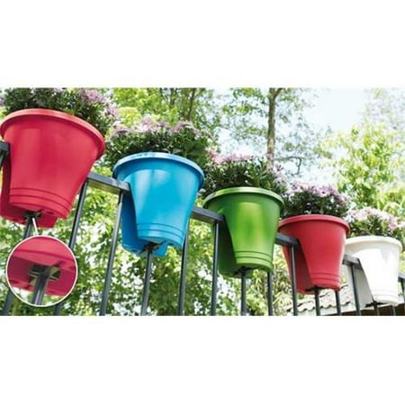 - Corsica Elho Round Resin Bridge Flower Planter - Set of 2
