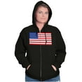 thumbnail image 3 of Classic American Flag USA Pride Zip Up Hoodie Men's Women's Brisco Brands X, 3 of 6