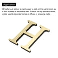 thumbnail image 4 of Unique Bargains 3D Acrylic Alphabet Mirror Wall Stickers Self-Adhesive Gold H Shape, 4 of 7