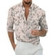 thumbnail image 1 of Playeras Y Camisas Para Hombre Casual Hombres Solapa suelta Estampado geométrico Manga larga Puños Botón Puerto Estilo Floral Camisa Playa Hawaiianss Verano Top (Pink, M), 1 of 3