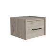 thumbnail image 3 of Boa Floating Nightstand, Wall-Mounted Single Drawer Design with Handle Light Grey, 3 of 3
