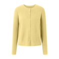 thumbnail image 4 of Gubotare Cardigan Léger pour Femme à Boutons, Manches Longues, Col Rond Décontracté, Tricot Doux, Chandails Hauts (Jaune,G), 4 of 5