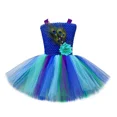 thumbnail image 4 of Vestido de princesa de pavo real para niñas, cumpleaños, fiesta de carnaval, disfraz de Halloween, flores, plumas, vestido de tutú elegante para bebés y niños, 4 of 5