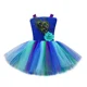 thumbnail image 4 of Vestido de princesa de pavo real para niñas, cumpleaños, fiesta de carnaval, disfraz de Halloween, flores, plumas, vestido de tutú elegante para bebés y niños, 4 of 5