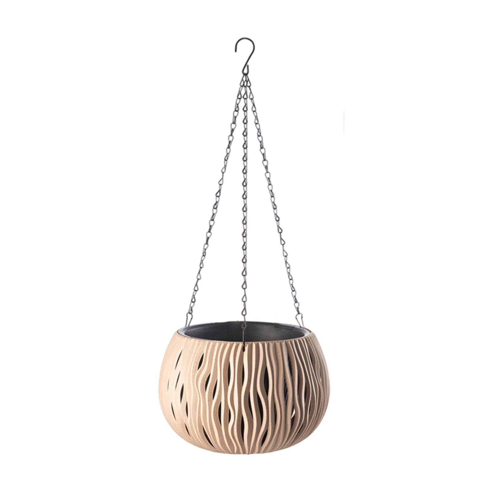 Hanging Rattan Planter Basket, Waterproof Hanging Flower Pot for Indoor and Outdoor Use, Ideal for Succulents, Plants, and Home Garden Décor