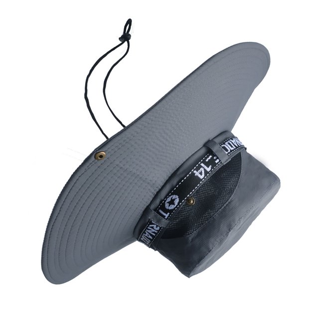 Sombrero de pesca transpirable de algodón y poliéster, sombrero de ala grande para el sol para hombre, verano, escalada de montaña, gris oscuro