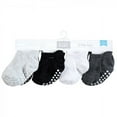 thumbnail image 2 of Hudson Baby Infant Boy Non-Skid No-Show Socks, Black White, 0-6 Months, 2 of 4